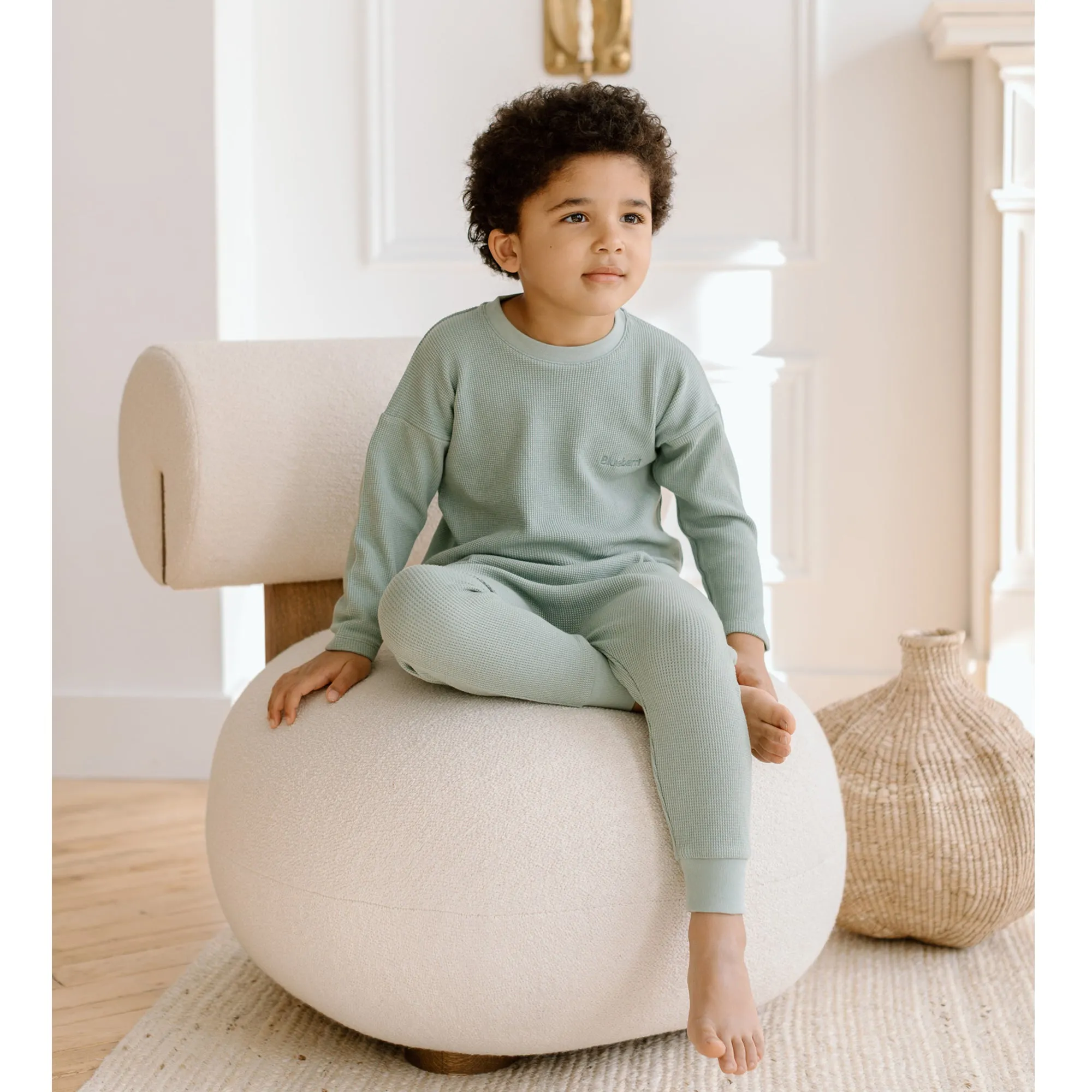 Waffle Harem Pant - Seafoam Green