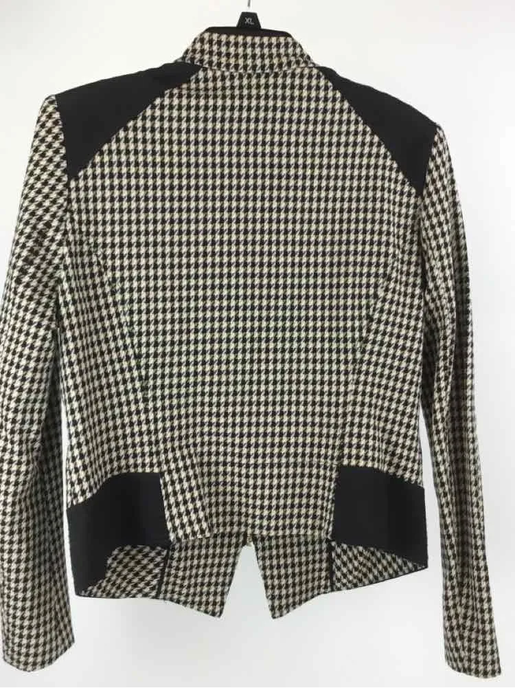 White House Black Market Size 12 Black/Brown NWOT Zip Front Jacket